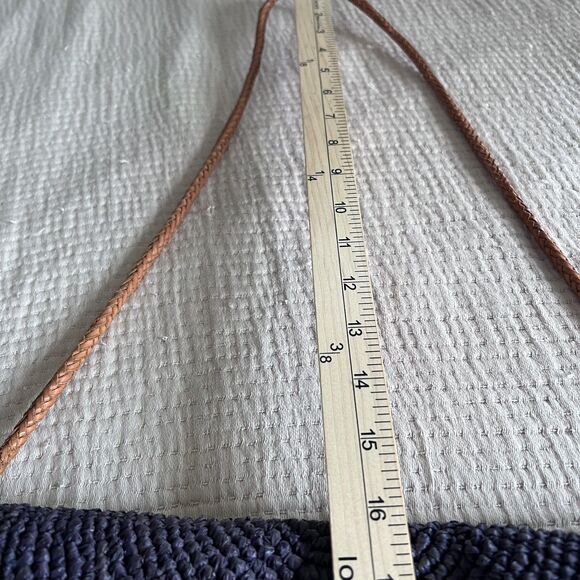 Mar Y Sol Shoulder Bag Womens Navy Blue Woven Raffia Crossbody Tassel Handmade - Picture 11 of 13